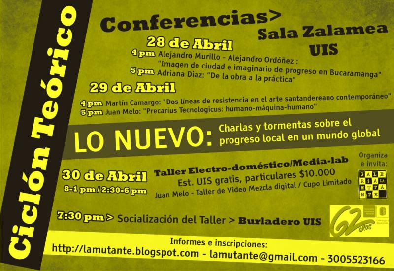 Cartel Ciclon teorico 2010 - Lo Nuevo - Colectivo Galeria LaMutante